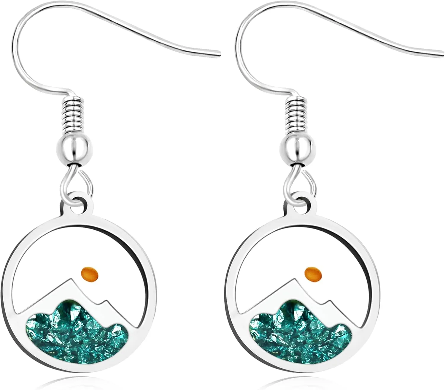 | Mustard Seed Earrings for Women | Stainless Steel Round Drop Earrings | Stainless Steel Christian Earrings for Women | Mountain Pendant Design | Religious Jewelry for Women | YA4997