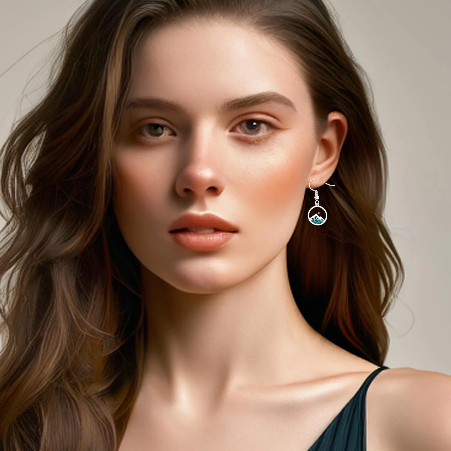 | Mustard Seed Earrings for Women | Stainless Steel Round Drop Earrings | Stainless Steel Christian Earrings for Women | Mountain Pendant Design | Religious Jewelry for Women | YA4997