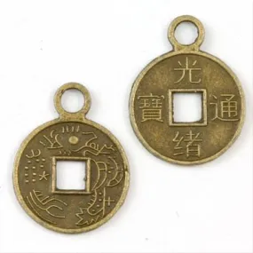 10mm Chinese Coin Bronze Drops - CLEARANCE