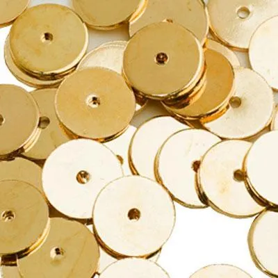 10mm Gold-Finished Steel Heishi Beads (100 Pieces)