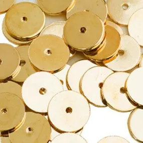 10mm Gold-Finished Steel Heishi Beads (100 Pieces)