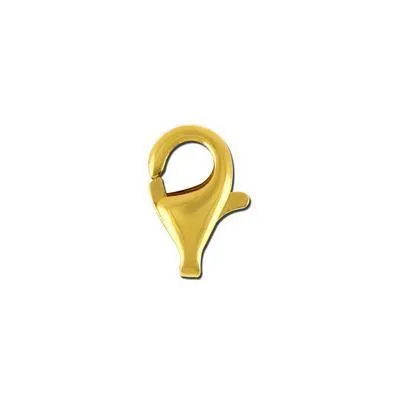 10mm Gold Plated Brass Lobster Claws (5 Pieces)