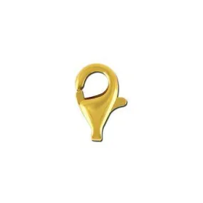 10mm Gold Plated Brass Lobster Claws (5 Pieces)