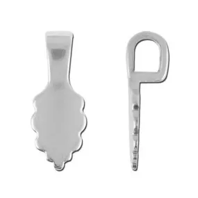 10mm Sterling Silver Plated Leaf Glue On Bail