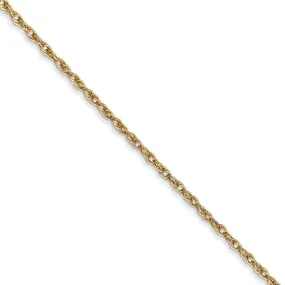 1.3mm 18k Yellow Gold Baby Rope Chain Necklace