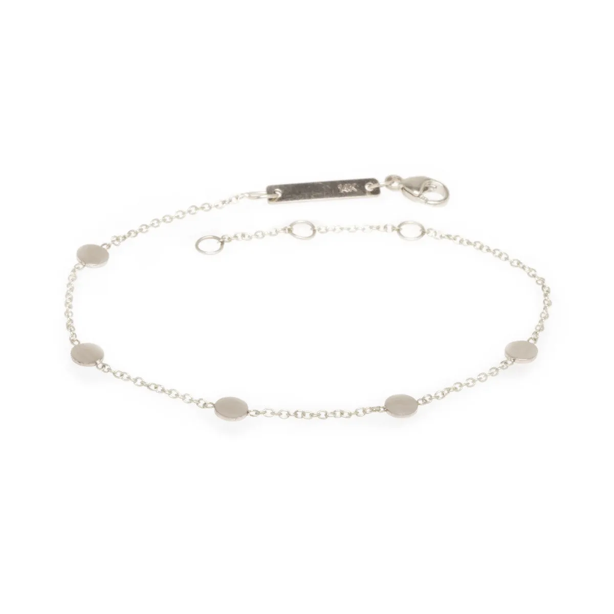 14k 5 Itty Bitty Gold Disc Station Bracelet