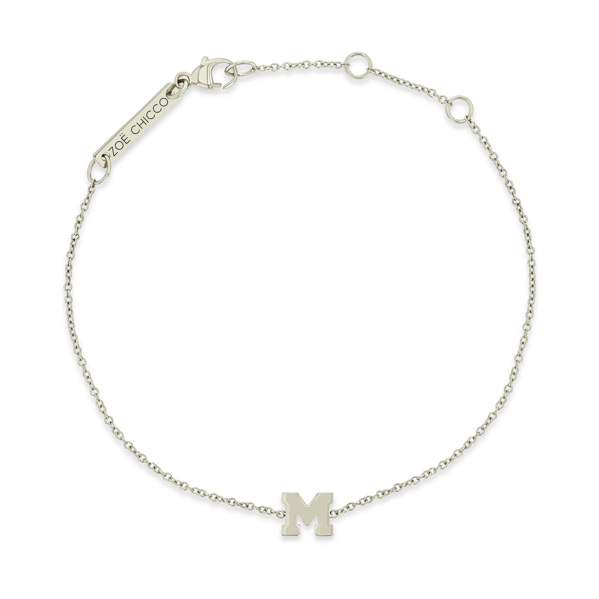14k Gold Initial Letter Bracelet