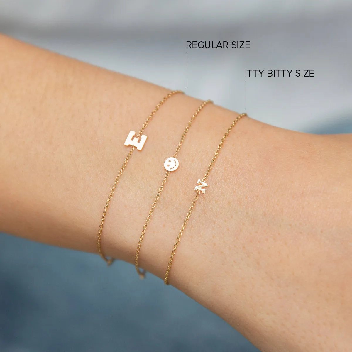 14k Gold Initial Letter Bracelet