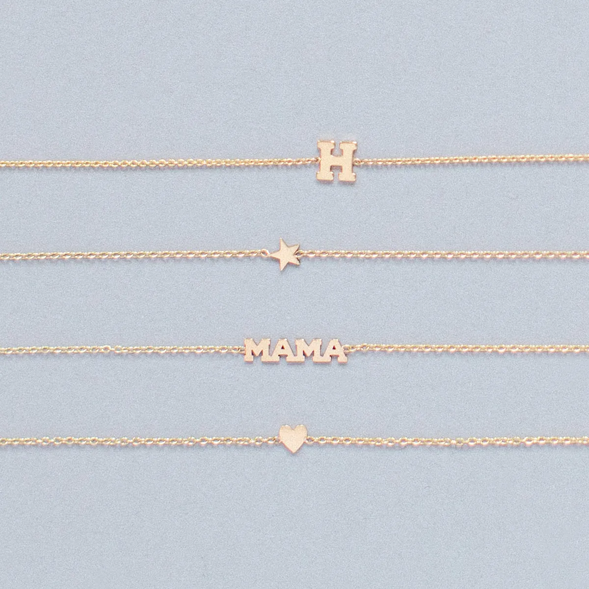 14k Gold Initial Letter Bracelet
