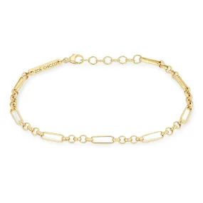 14k Gold Medium Paperclip Rolo Chain Bracelet