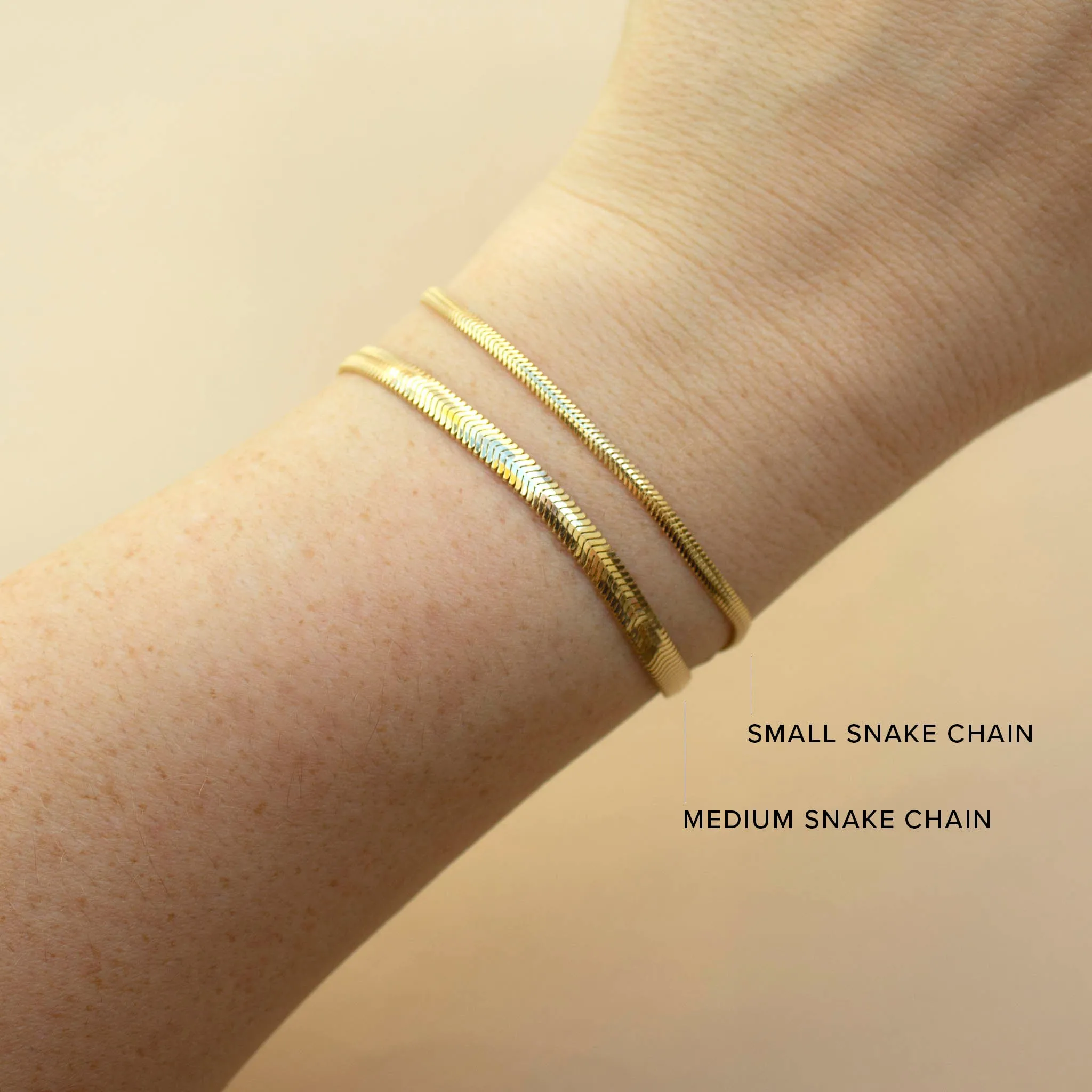 14k Gold Medium Snake Chain Bracelet