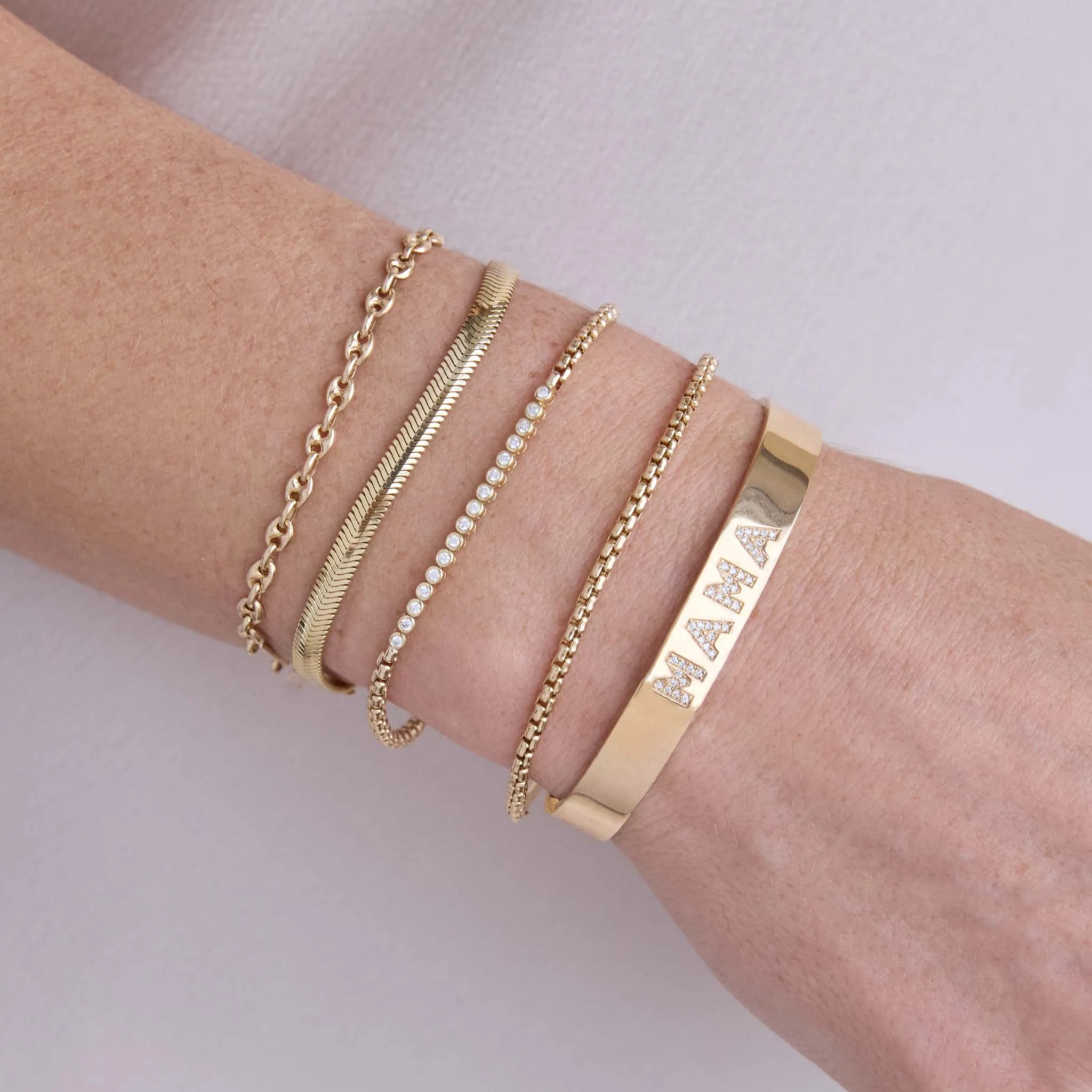 14k Gold Medium Snake Chain Bracelet