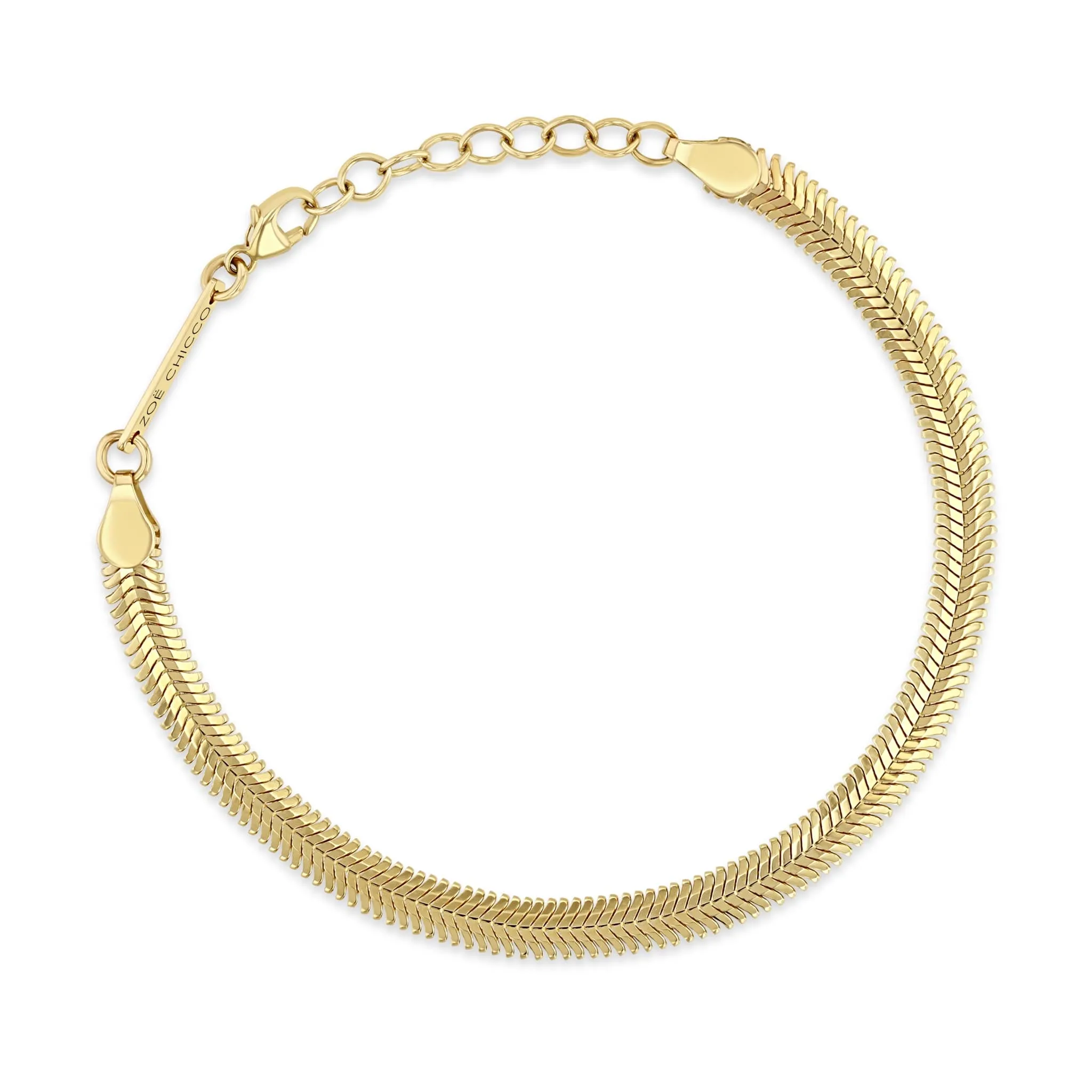 14k Gold Medium Snake Chain Bracelet