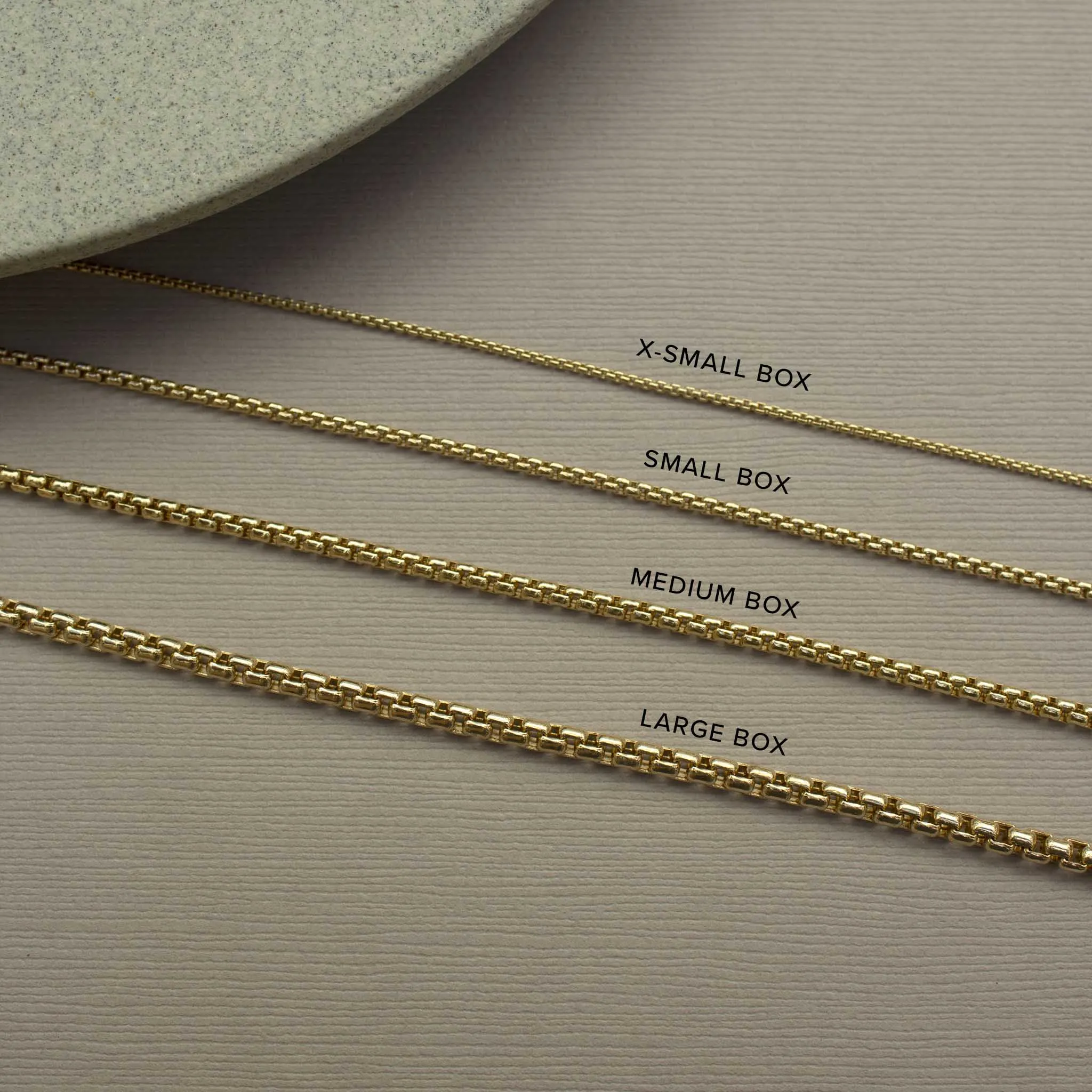 14k Gold Small Box Chain Necklace