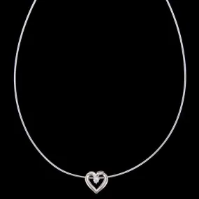 14K Two-Tone Gold Estate Diamond Heart Pendant