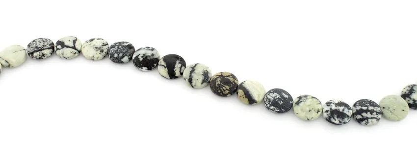 15mm Plain Disc White Turquoise Jasper Gem Stone Beads