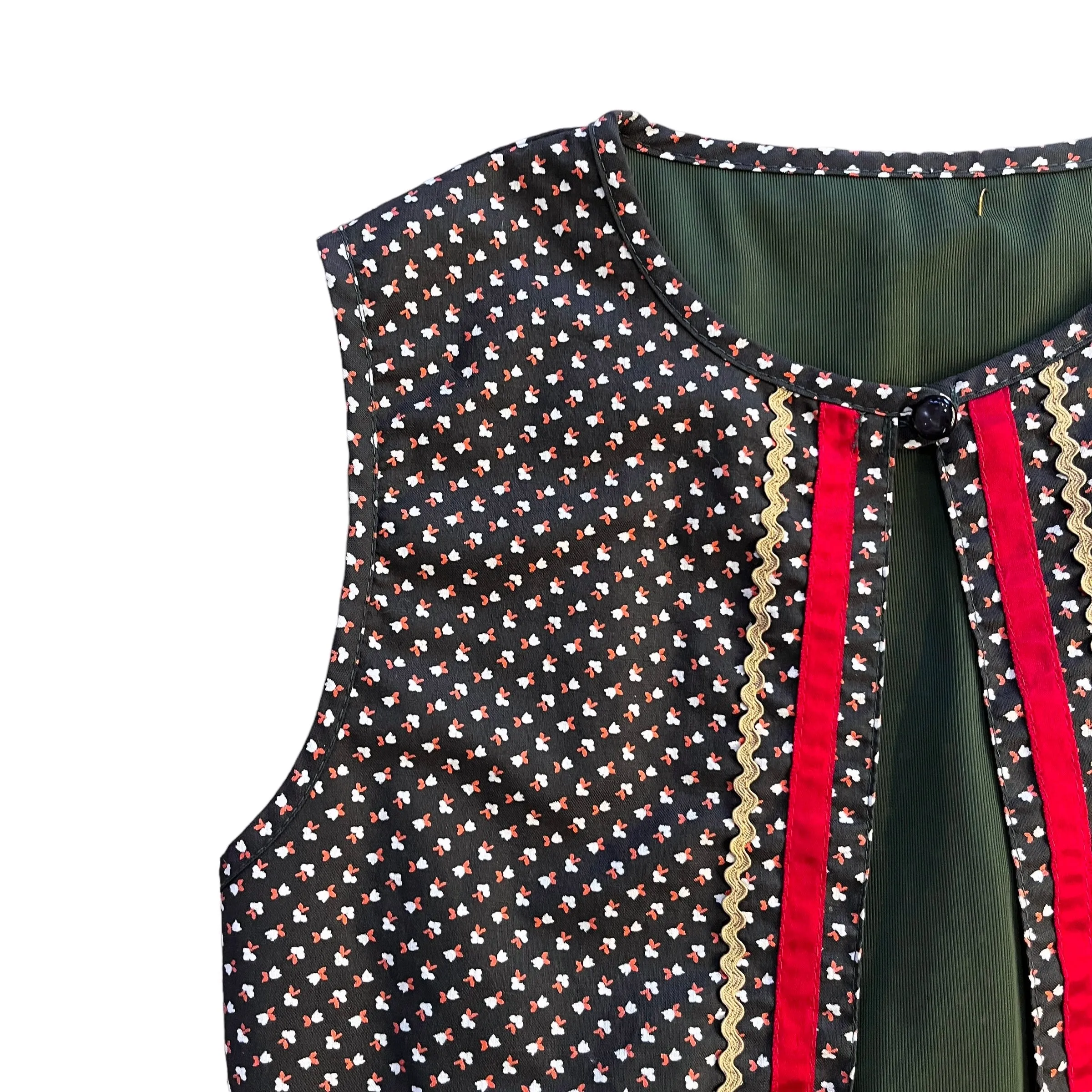 1970's Boho Cropped  Waistcoat  8-10Y
