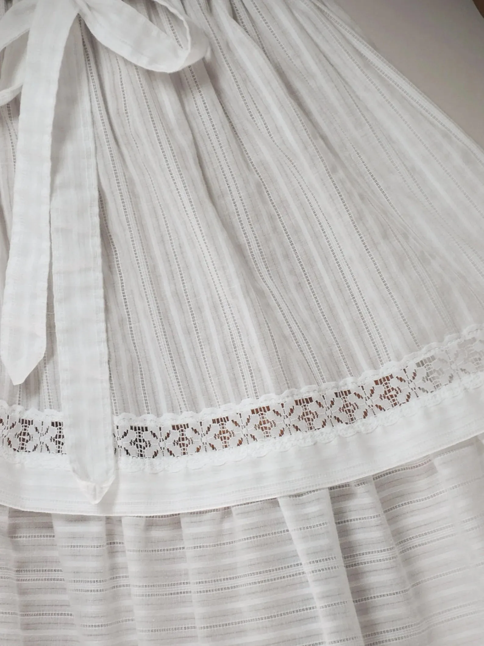 1970's Off Shoulder Cotton Dress