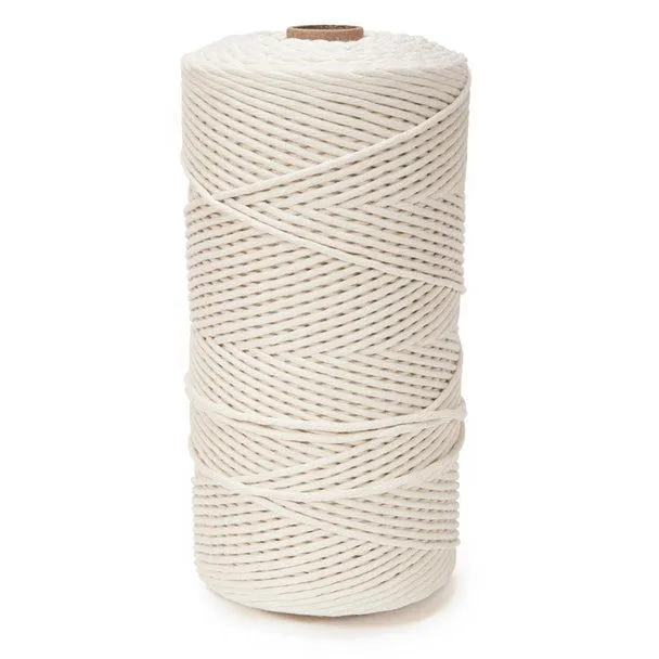 3mm Single Strand Cotton Organic White 1500' Spool
