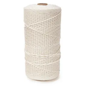 3mm Single Strand Cotton Organic White 1500' Spool