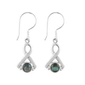 925 Sterling Silver Earrings for Women, Multi Flash Labradorite Dangle Earring, Natural Gemstones and Crystals Cabochon, Healing Stones, Handmade Jewelry, Minimalist, Birthday, Gifts for Her