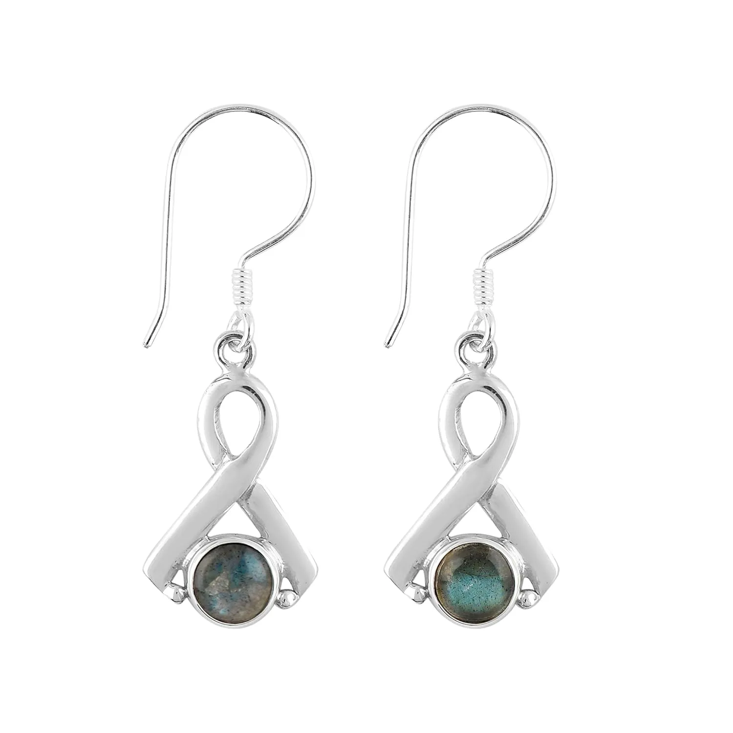 925 Sterling Silver Earrings for Women, Multi Flash Labradorite Dangle Earring, Natural Gemstones and Crystals Cabochon, Healing Stones, Handmade Jewelry, Minimalist, Birthday, Gifts for Her
