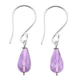 925 Sterling Silver Earrings for Women Natural Amethyst Gemstones Dangle Earrings Healing Crystals Stones Handmade Minimalist Birthday Gifts