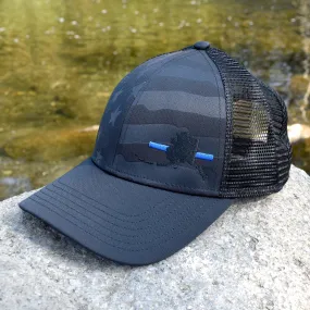 Alaska State Outline Blue Line Police Support Hat
