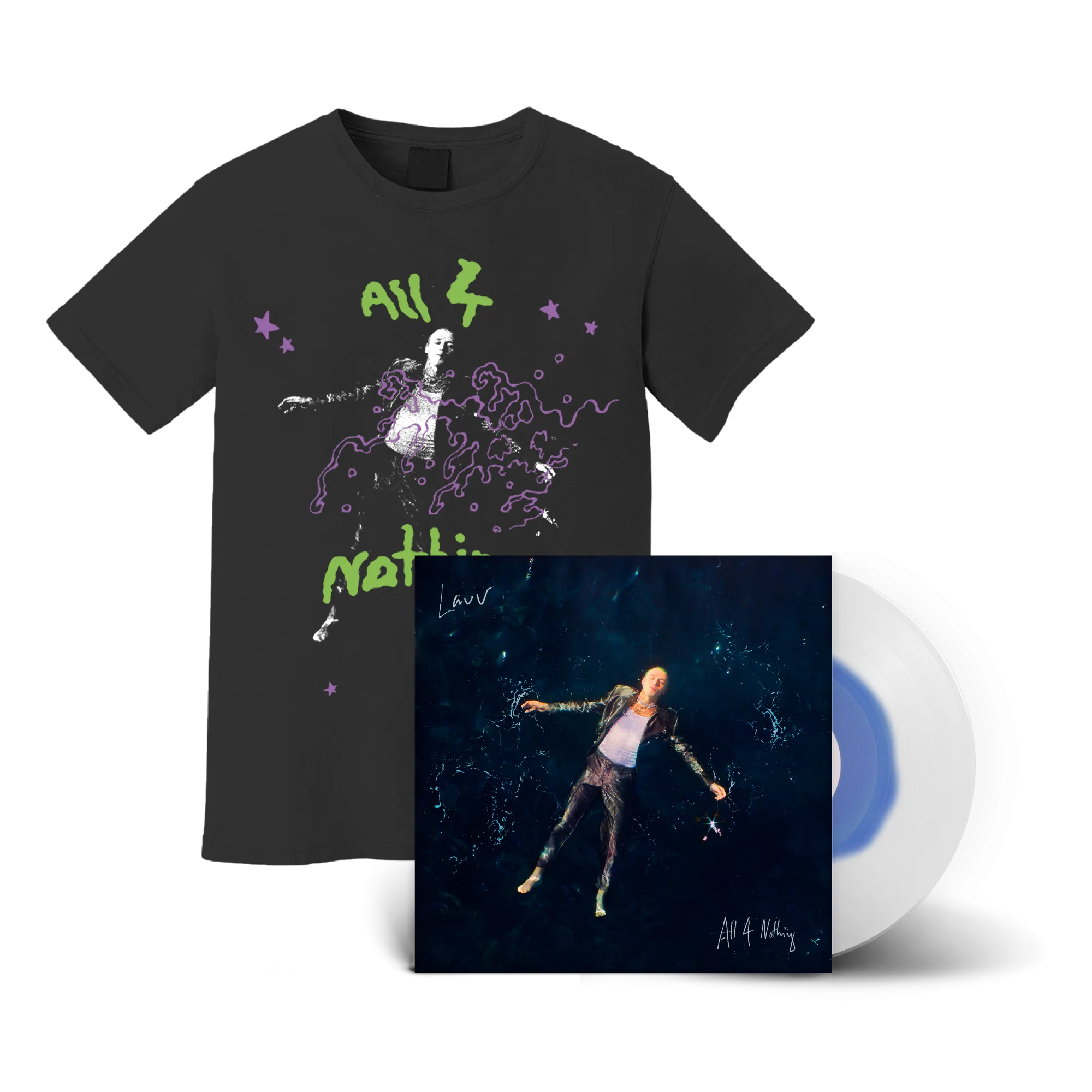 All 4 Nothing / Black T-Shirt & Vinyl LP Bundle