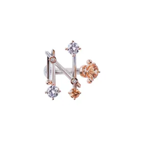 Alphabet N Ring [Champagne/White gems]