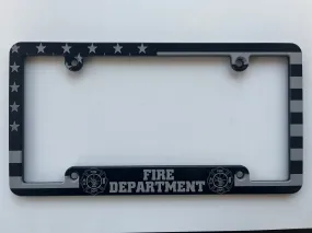 American Flag Fire Department License Plate Frame