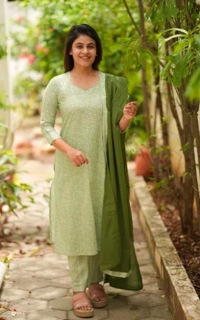 Bhuvi Green (Kurti Pant Dupatta)