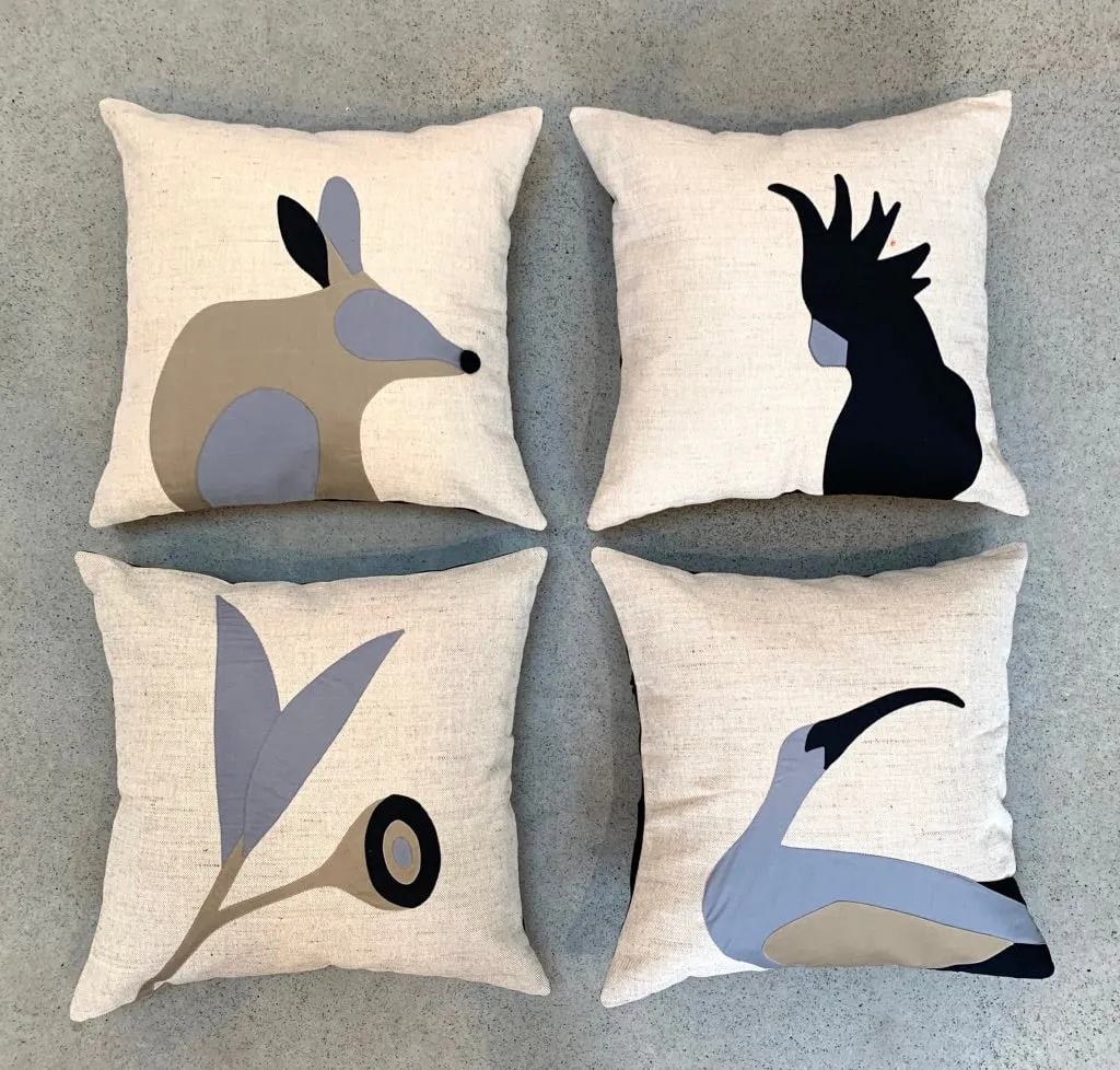 Bilby Cushion in Grey and Black