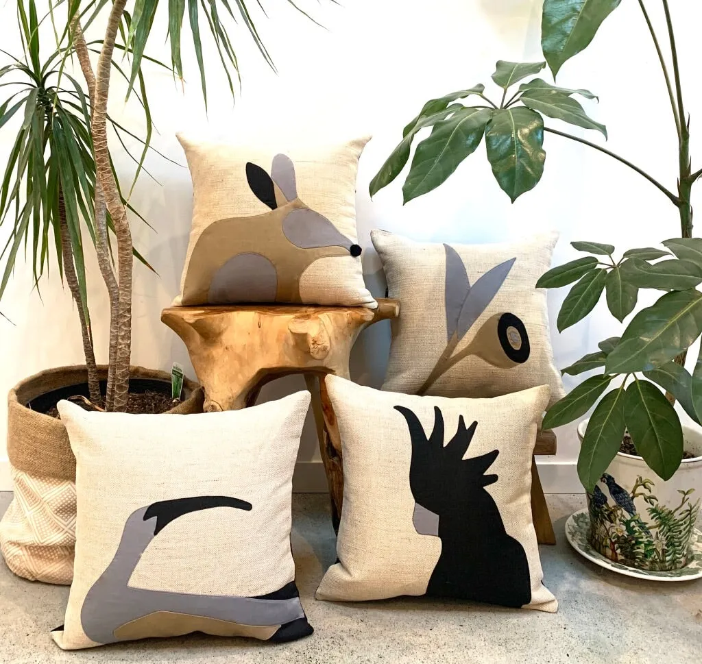 Bilby Cushion in Grey and Black