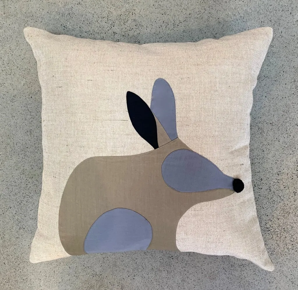 Bilby Cushion in Grey and Black