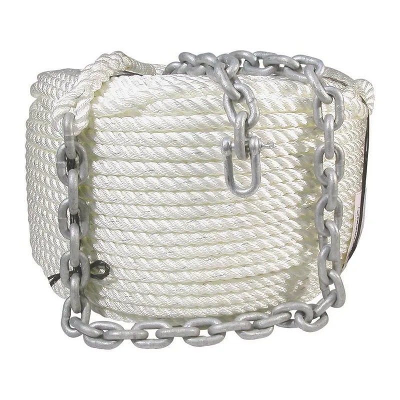 BLA Nylon Anchor Rope & Chain - Galvanised - 10mm Rope