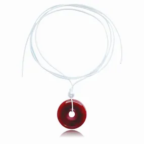 Boho Chic Gem Choker Necklace, Multi-way Healing Crystal Necklace, Adjustable, Natural Stone Donut Necklace, Unique Rope Choker Necklaces for Women (red agate)