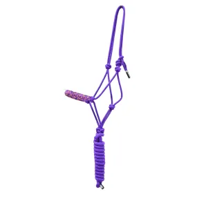 Cashel Braided Rope Nose Halter with Lead Rope - Purple Camo