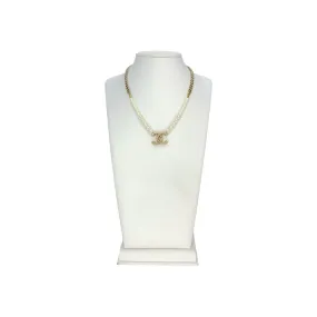 Chanel CC Faux Pearl Chain Necklace
