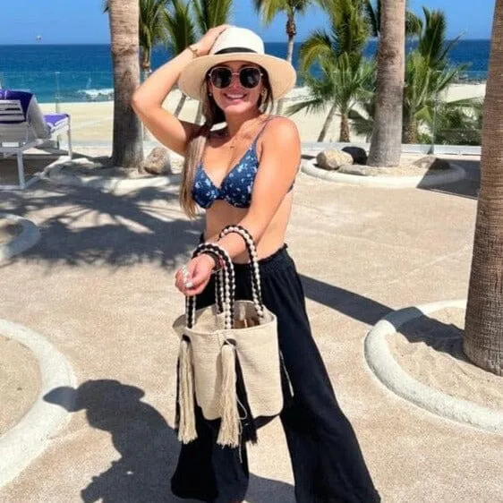 Endless Summer Tote Bags | Long Tassels Beach Tote - M