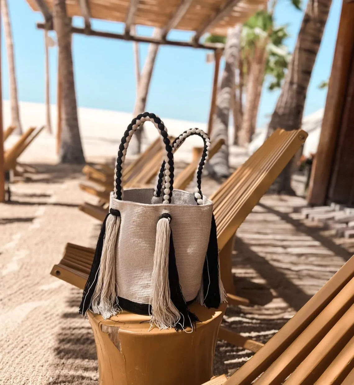 Endless Summer Tote Bags | Long Tassels Beach Tote - M