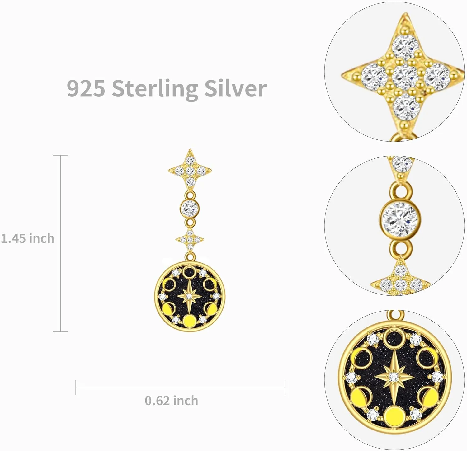 Filigree/Star Moon Sun/Birthstone Infinity/Turquoise/Moonstone/Moon Phase/Evil Eye Earrings for Women Irish Jewelry 925 Sterling Silver Dangle Earrings Earrings Gifts for Women Wife