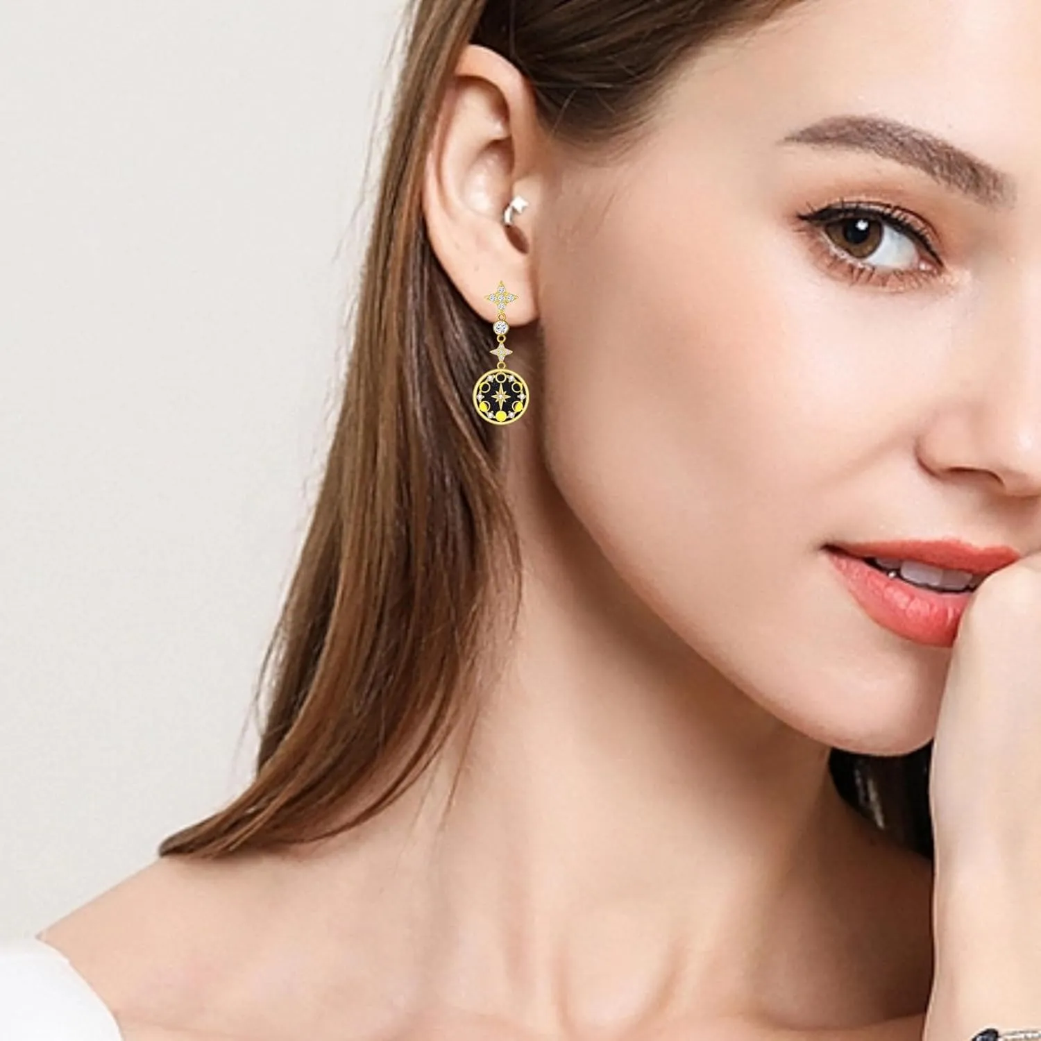 Filigree/Star Moon Sun/Birthstone Infinity/Turquoise/Moonstone/Moon Phase/Evil Eye Earrings for Women Irish Jewelry 925 Sterling Silver Dangle Earrings Earrings Gifts for Women Wife