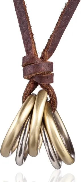 Genuine Leather Necklace - Cool Punk Rock Jewelry - Choker Pendant Necklace