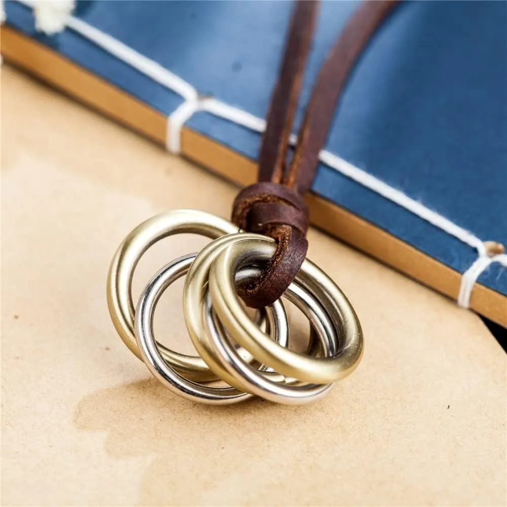 Genuine Leather Necklace - Cool Punk Rock Jewelry - Choker Pendant Necklace