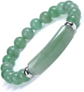 HAIXIAN Unisex Natural Gemstone Bracelet, Elastic Adjustable Quartz Crystal Gemstone Bracelet Jewelry for Men Women