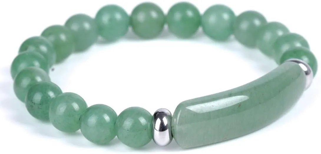 HAIXIAN Unisex Natural Gemstone Bracelet, Elastic Adjustable Quartz Crystal Gemstone Bracelet Jewelry for Men Women