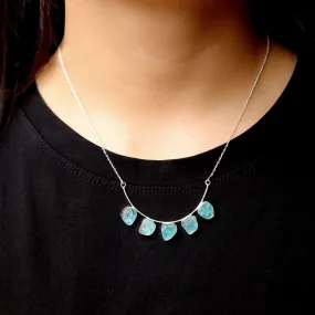 Handmade Rough Blue Apatite S925 Necklace