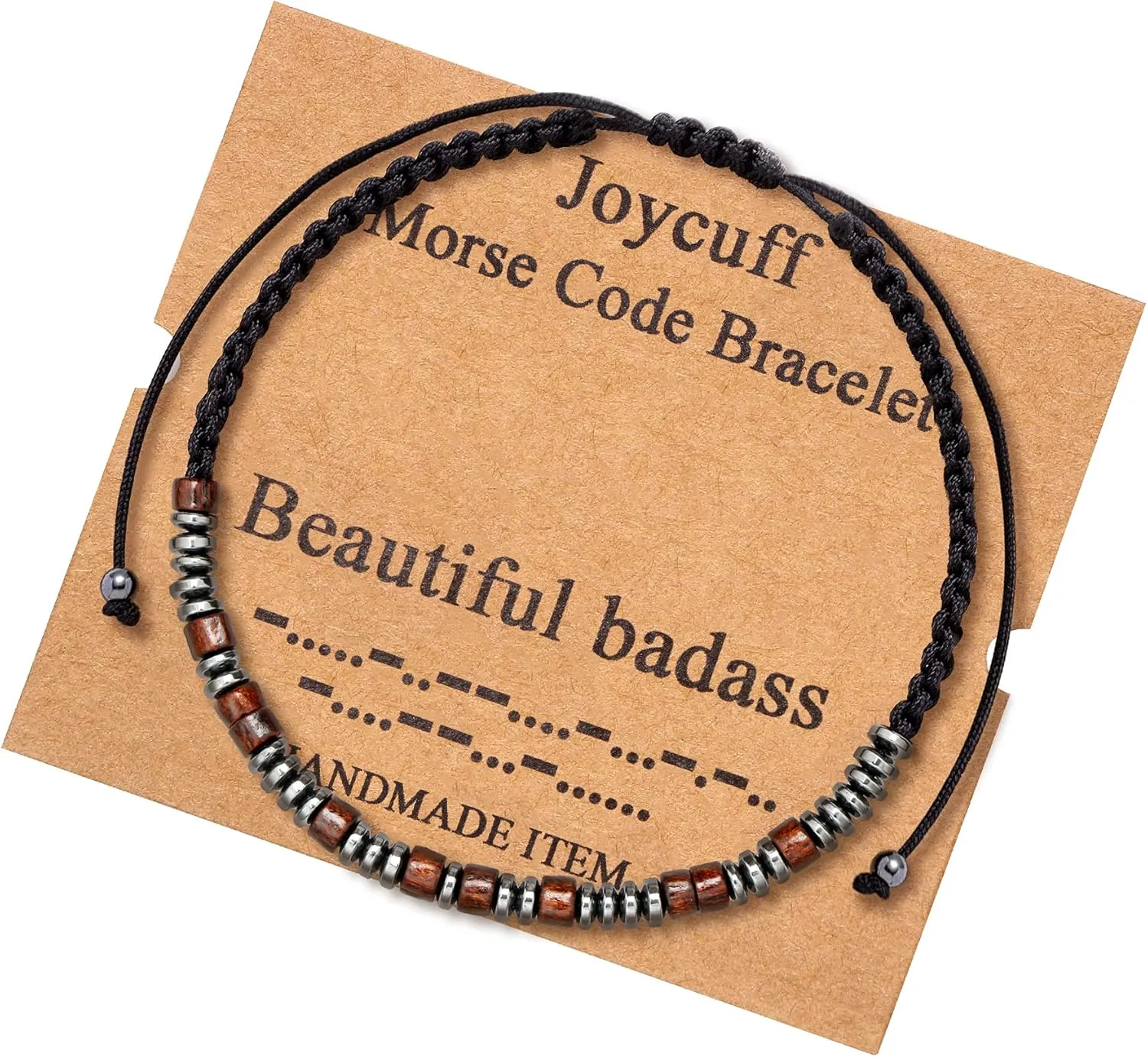 JoycuFF Inspirational Morse Code Bracelets for Men Women Mothers Day Birthday Christmas Gifts for Mom Mother Father Daughter Aunt Grandmother Jewelry Cord Wrap Memorial Graduation Bracelets