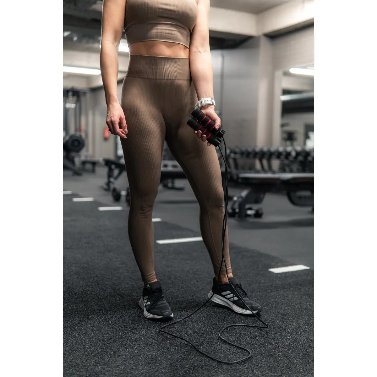 Adjustable Leather Jump Rope for Fitness Training and Workouts